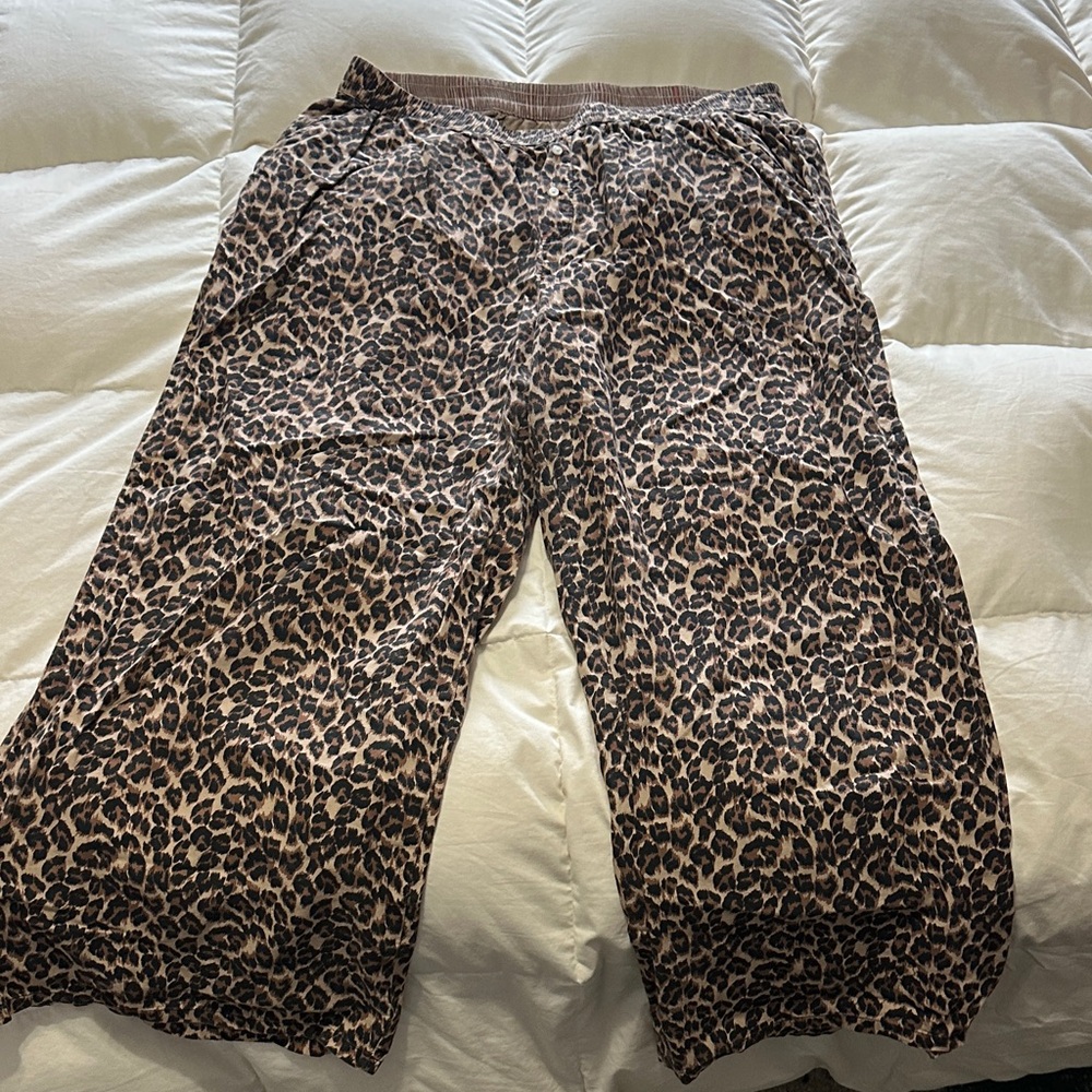 aerie Leopard Print Lounge Pants - Brown & Black